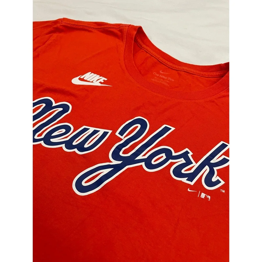 New York Mets Nike Short Sleeve T Shirt Men's XL Orange MLB
